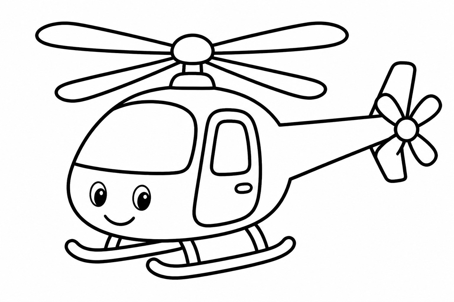 Kolorowanka helikopter do druku dla dzieci