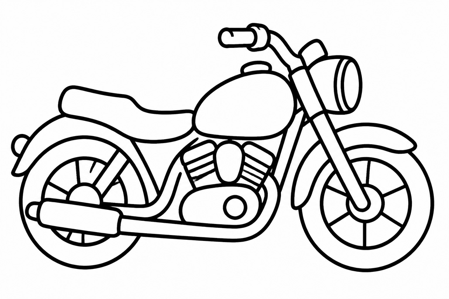 Kolorowanka motocykl do druku dla dzieci