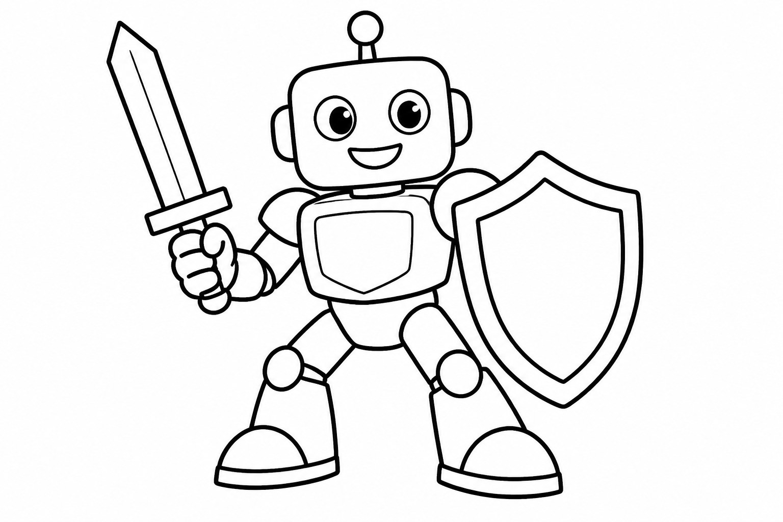Kolorowanka robot wojownik do druku dla dzieci