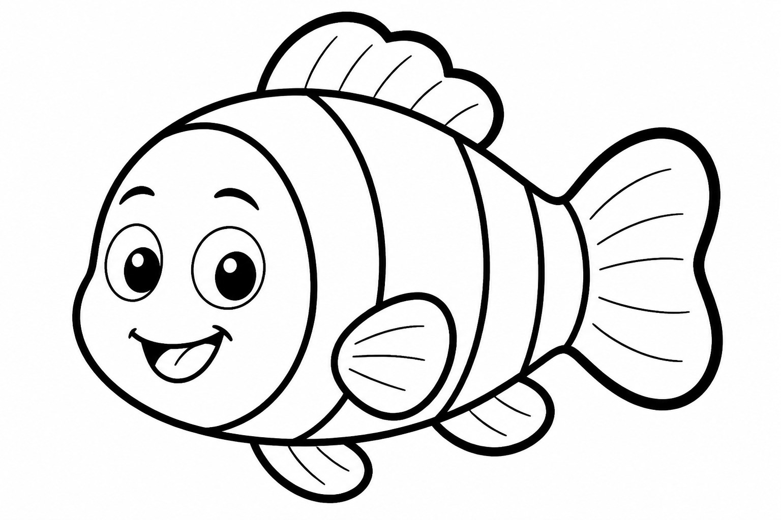Kolorowanka rybka nemo-podobna do druku dla dzieci