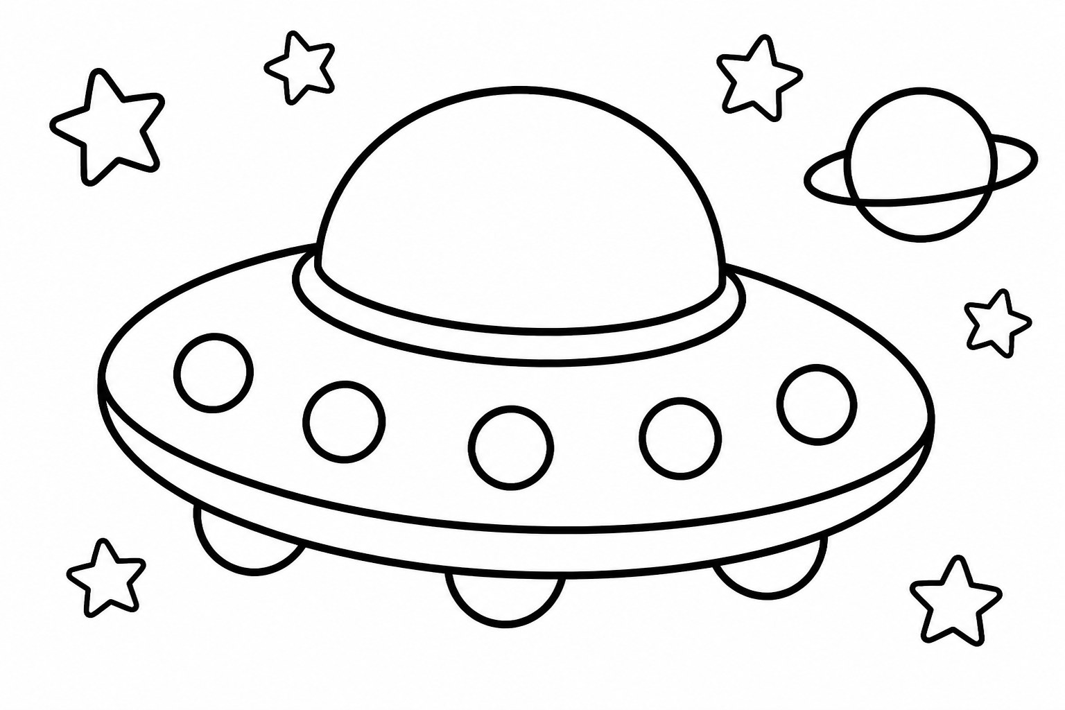 Kolorowanka UFO do druku dla dzieci